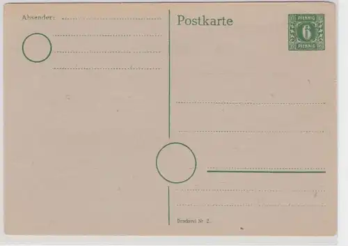 49658 Ganzsachen Karte SBZ mit 6 Pfennig Grün um 1948