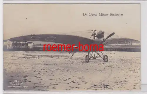 85587 Ak Flugzeug Dr Geest Möwe Eindecker um 1915