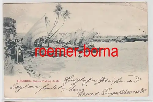 73730 Ak Colombo Sri Lanka Native Fishing Boats Boote der Ureinwohner 1906