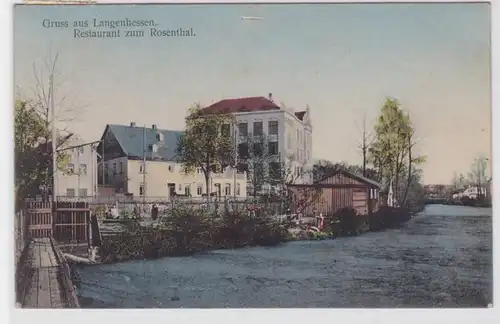 72996 Ak Salutation de Langenhessen Restaurant au Rosenthal 1912