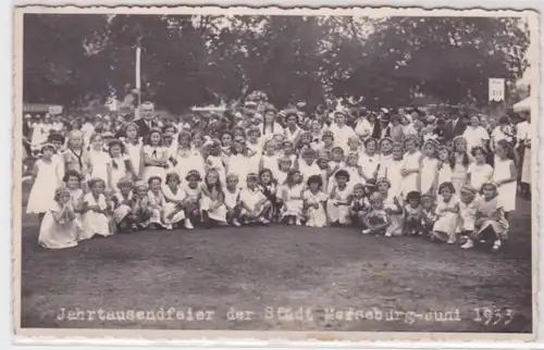 14394 Foto Ak Mädchengruppe zur Jahrtausendfeier der Stadt Merseburg - Juni 1933