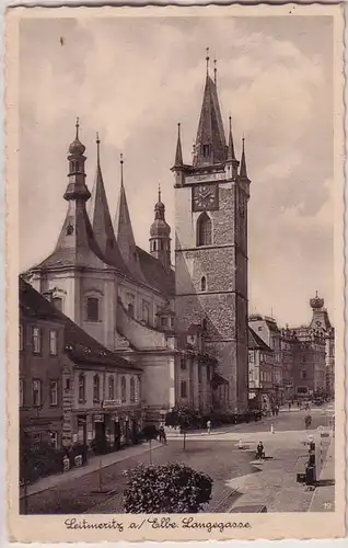 68112 Feldpost Foto Ak Leitmeritz an der Elbe Langegasse 1943