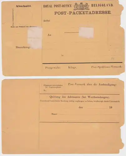 96266 Marque de colis Post-Packet Adresse Royal Post Office Heligoland