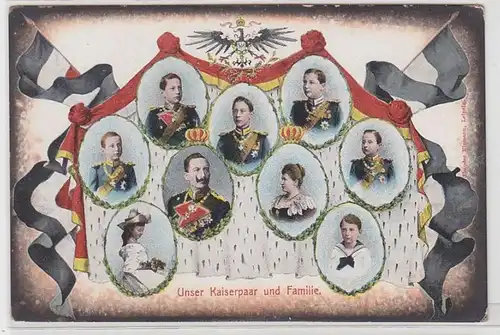 70850 Ak Unser Kaiserpaar und Familien um 1900