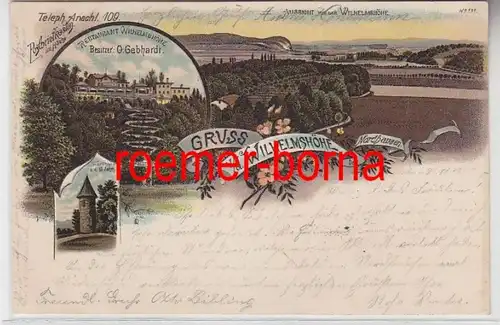 74914 Ak Lithographie Gruss von der Wilhelmshöhe bei Nordhausen 1900