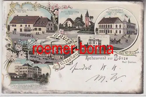 75017 Ak Lithographie Gruss de Lütschena Restaurant à la Bourse 1898