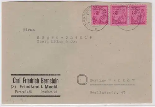 82368 seltene SBZ R-Brief Mecklenburg Vorpommern Friedland 1.8.1946