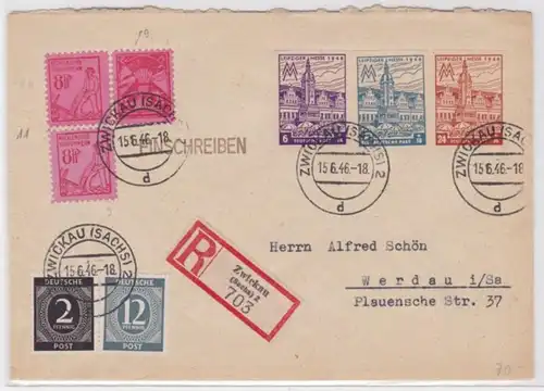 91771 seltene SBZ R-Brief Mecklenburg Vorpommern 15.6.1946