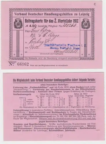 96694 Carte des cotisations Association des associations allemandes d'action à Leipzig 1912