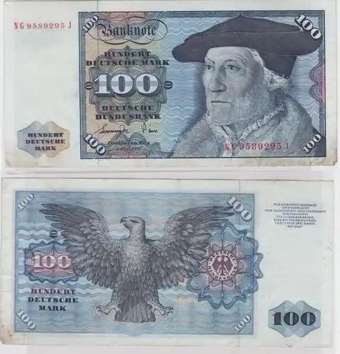 T146070 Banknote 100 DM Deutsche Mark Ro 278a Schein 1.Juni 1977 KN NG 9589295 J