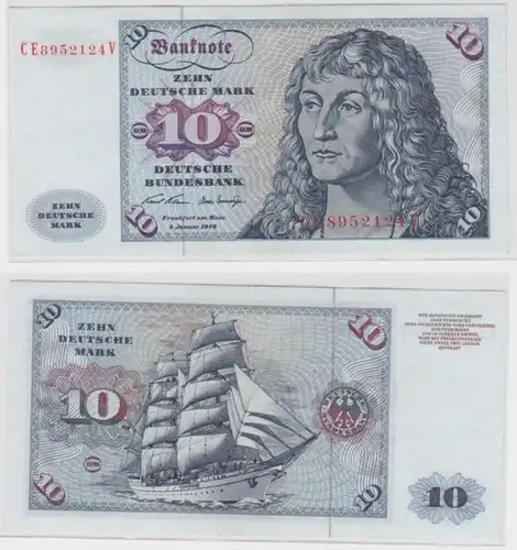 T145389 Banknote 10 DM Deutsche Mark Ro. 270b Schein 2.Jan. 1970 KN CE 8952124 V