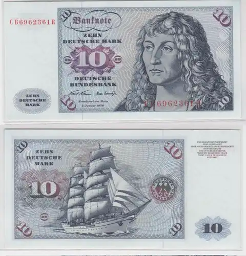 T143780 Banknote 10 DM Deutsche Mark Ro. 270a Schein 2.Jan. 1970 KN CB 6962361 R