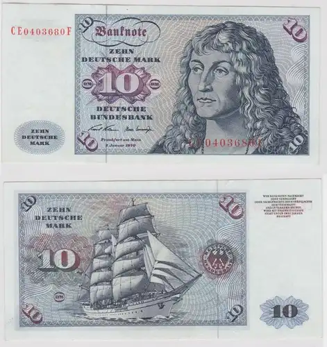 T141696 Banknote 10 DM Deutsche Mark Ro. 270b Schein 2.Jan. 1970 KN CE 0403680 F