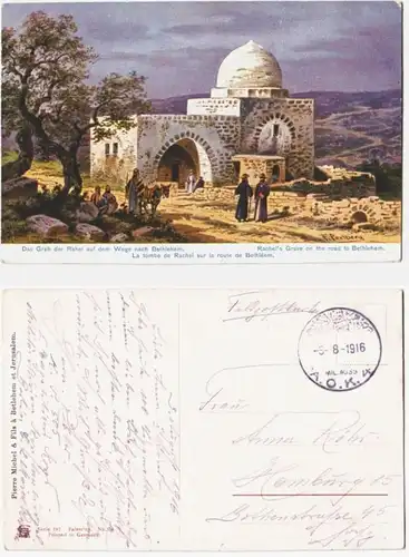 66544 Ak mit Feldpoststempel Türkei Feldpost Militär Mission A.O.K.4. 1916