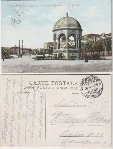 66200 Ak mit Feldpoststempel Türkei Feldpost Militär Mission Konstantinopel 1916