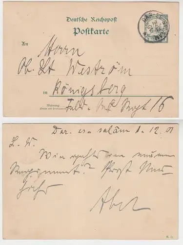 65480 Ganzsachenkarte Deutsch Ostafrika mit Stempel Dar-es Salam1901