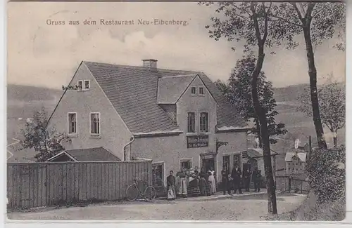 64962 Ak Salutation du restaurant Neu-Eibenberg 1911