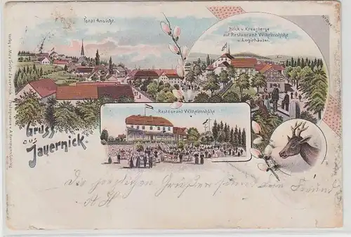 64735 Ak Lithographie Gruss de Jauernick Restaurant Wilhelmshöhe 1902