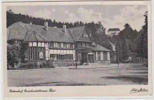 64340 Ak Bahnhof Reinhardsbrunn Thüringen 1954