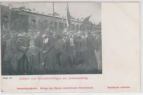 64125 Ak Burenkrieg, Abfahrt von Burenfreiwilligen aus Johannesburg um 1900