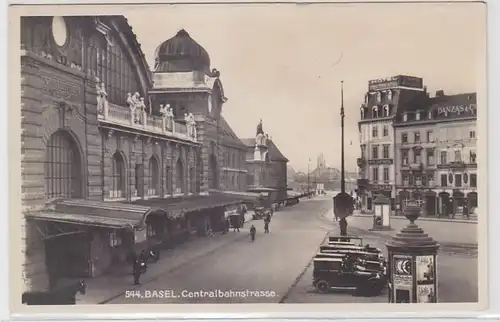 62505 Ak Basel Bahnhof Centralbahnstrasse um 1930