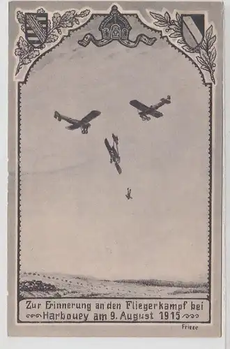 62244 Ak Zur Erinnerung an den Fliegerkampf bei Harbouey am 9. August 1915