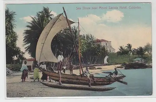 62105 Ak Colombo Sri Lanka Ceylon Sea Shore near Mount Lavinia Hotel um 1910