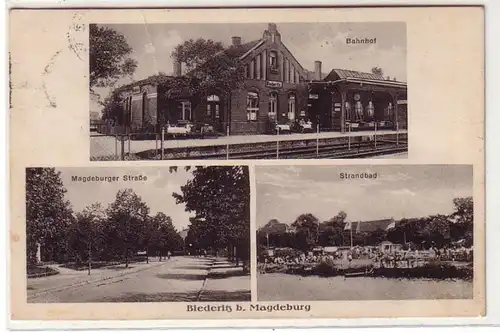 61314 Mehrbild Ak Biederitz bei Magdeburg Bahnhof usw. 1929