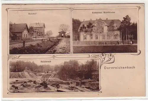 61051 Multi-image Ak Dornreichenbach Gare de chemin de fer Restaurant Waldfrieden Wernerschrück 1925