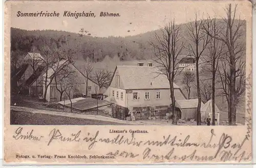 60035 Ak Sommerfrisch Königshain Böhmen Lissners Gasthaus 1910