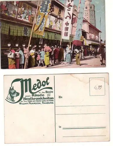 59510 Medol Reklame Ak Tokio Japan Honshu Theatre Theater um 1910