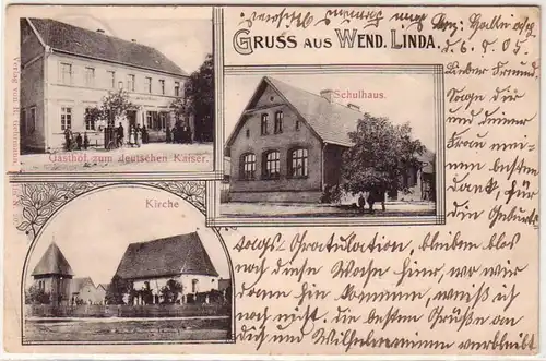 59460 Mehrbild Ak Gruß aus Wend. Linda Gasthof usw. 1905