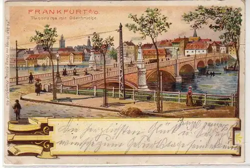 57744 Ak Frankfurt a.O. Panorama avec pont ouest 1900