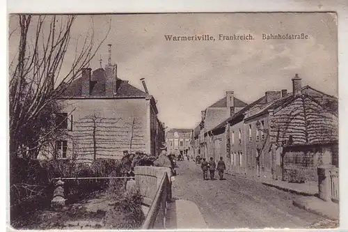 55241 Feldpost Ak Warmeriville Frankreich France Bahnhofstrasse 1916