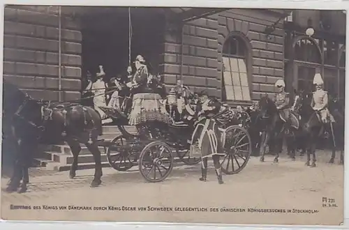 51816 Ak Dänischer Königsbesuch in Stockholm Schweden 1907