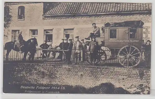 51798 Foto Ak Feldpostamt in Frankreich Deutsche Feldpost 1914-15