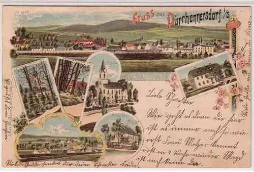 51421 Ak Lithographie Salutation de Dürhennersdorf in Sa. 1904