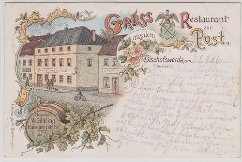 49397 Ak Lithographie Salutation de l'auberge de jeunesse de évêque 1906