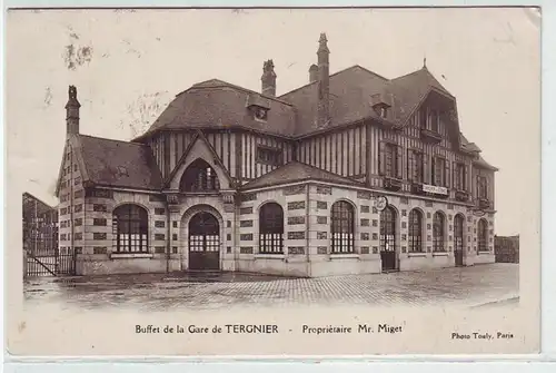 45392 Ak Buffet de la Gare de Tergnier (France) 1937