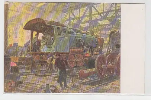 45269 Ak Hanomag Hannover Linden Lokomotive im Bau um 1930