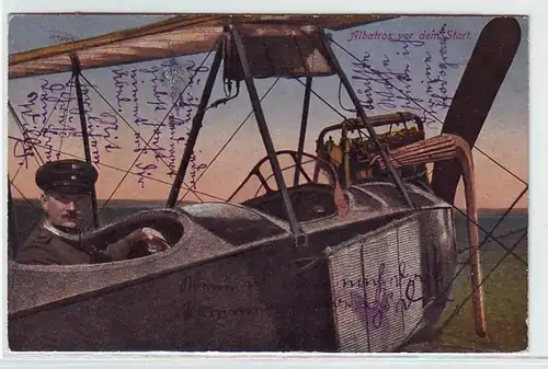 45047 Ak Flugzeug Albatros vor dem Start 1918