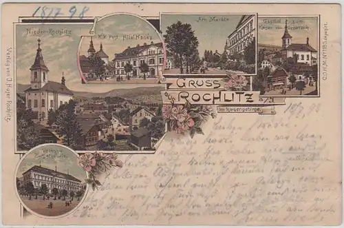 43362 Ak Lithographie Gruß aus Rochlitz im Riesengeb.