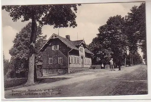 43347 Ak Restaurant Mooshaide a.d. Straße Zwönitz-Grünhain sächs. Erzgeb. 1930