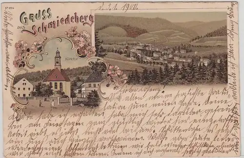 42740 Ak Lithographie Gruß aus Schmiedeberg 1900