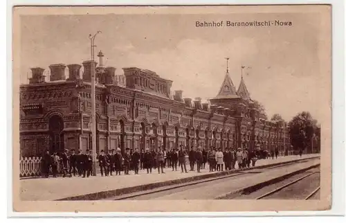 42716 Feldpost Ak Bahnhof Baranowitschi Nowa 1916