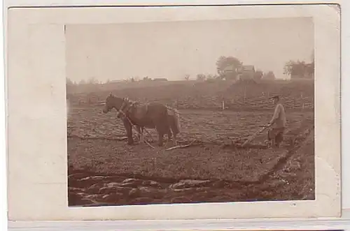 42391 Foto Ak Bergsjö Schweden Bauer mit Pflug 1909