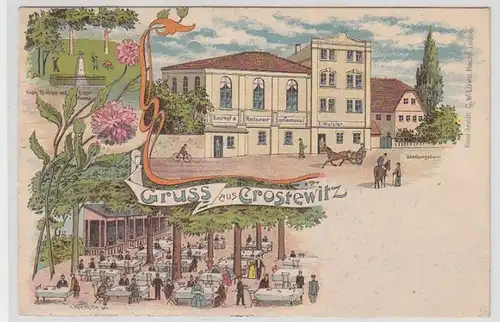 42056 Ak Lithographie Gruss de Crostewitz Hostel 1903