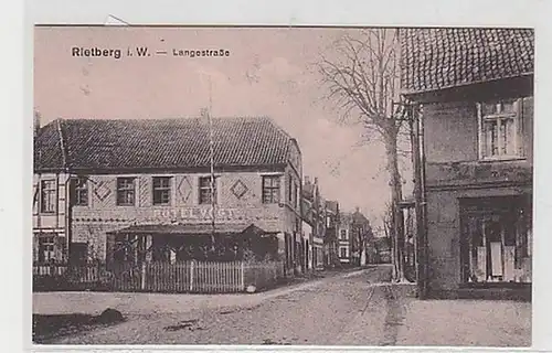 37883 Ak Rietberg i.W. Langestraße Hotel Vogt um 1920