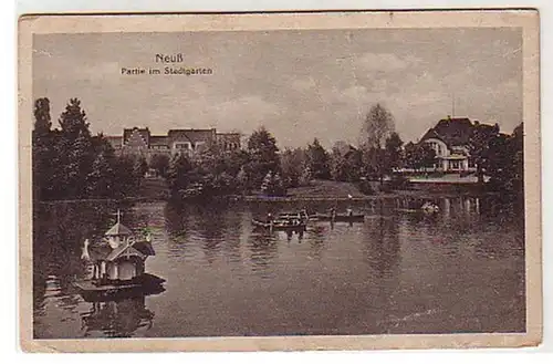 35784 Feldpost Ak Neuß Partie im Stadtgarten 1917