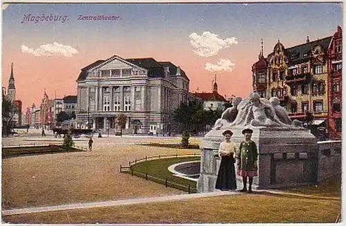 35555 Feldpost Ak Magdeburg Zentraltheater 1917